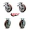 Service Caster 8 Inch Polyurethane Caster Set with Roller Bearing 2 Brakes 2 Rigid SCC SCC-TTL30S820-PPUR-2-R-2 - alternate 4